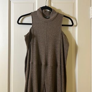 Matty M Cold Shoulder High Low Sweater Dress